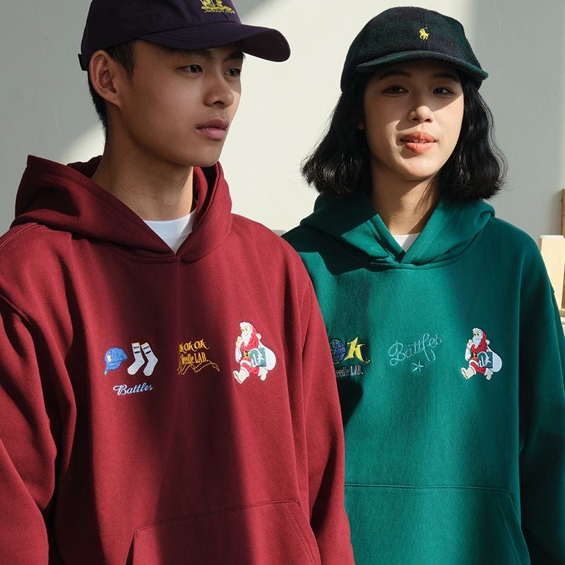 [ Coming Soon ] HeuHeu Christmas Embroidered Hoodie -Style Casual Vintage Hoodie