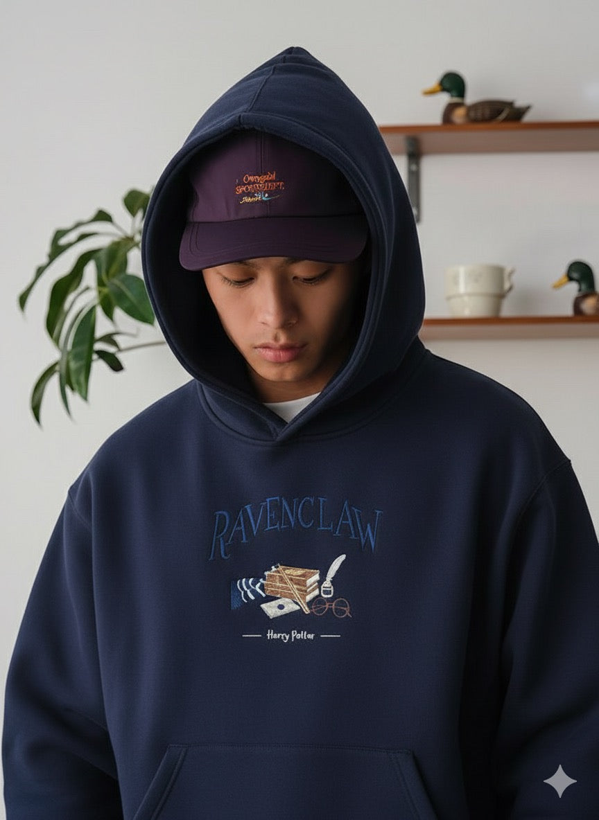 [ Freeship ] Wizard Academy Embroidered Hoodie – Unisex Fantasy Four Houses Design