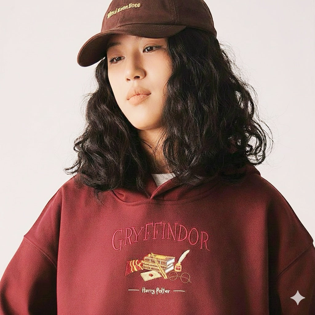 [ Freeship ] Wizard Academy Embroidered Hoodie – Unisex Fantasy Four Houses Design