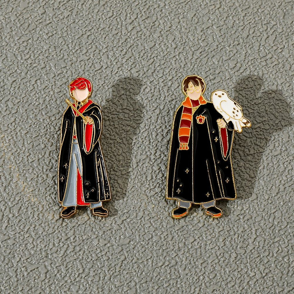 Creative Cartoon Anime Brooch Ronald Billius Weasley Enamel Pin Metal Badge Jewelry Clothing Backpack Accessories Gift