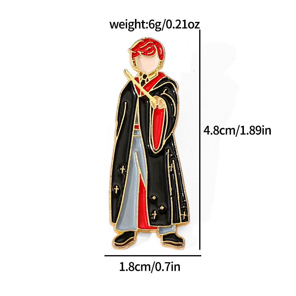 Creative Cartoon Anime Brooch Ronald Billius Weasley Enamel Pin Metal Badge Jewelry Clothing Backpack Accessories Gift