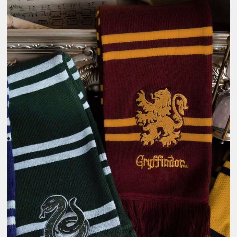 Wizard Academy Embroidered House Scarf – Fantasy Winter Accessory