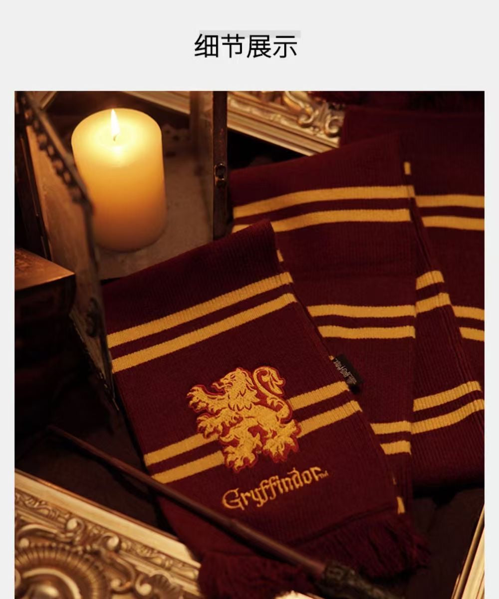 Wizard Academy Embroidered House Scarf – Fantasy Winter Accessory