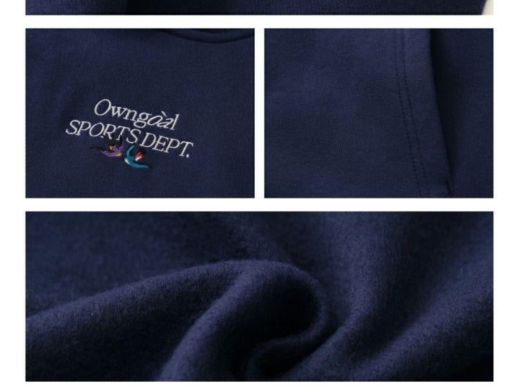 [ Coming Soon ] HeuHeu “Own Goal” Embroidered Fleece Hoodie – Classic Versatile American-