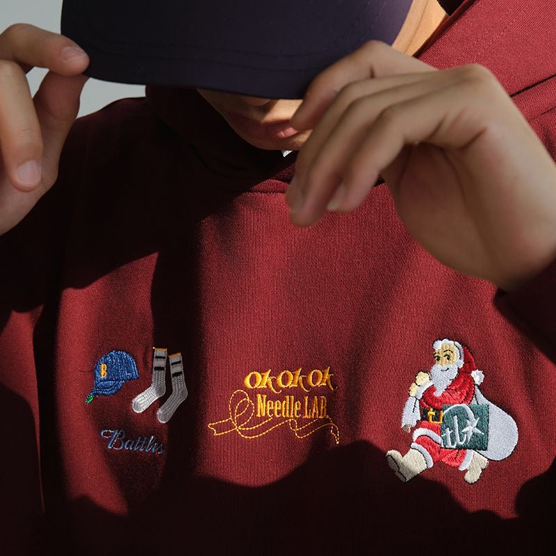 [ Coming Soon ] HeuHeu Christmas Embroidered Hoodie -Style Casual Vintage Hoodie