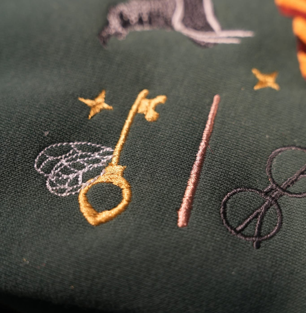 Magic School Sweater with Embroidered Wizard Crest