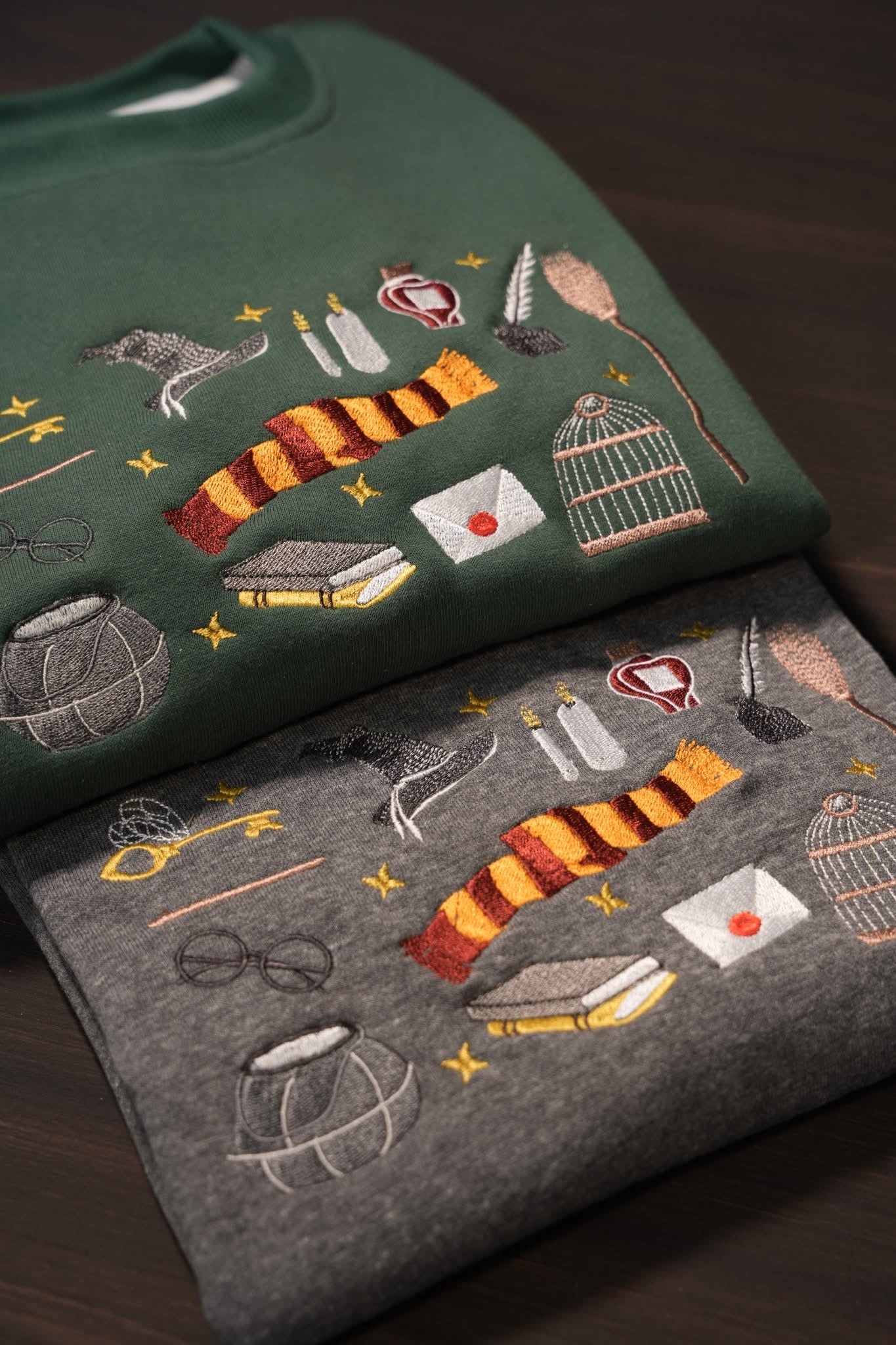 Magic School Sweater with Embroidered Wizard Crest