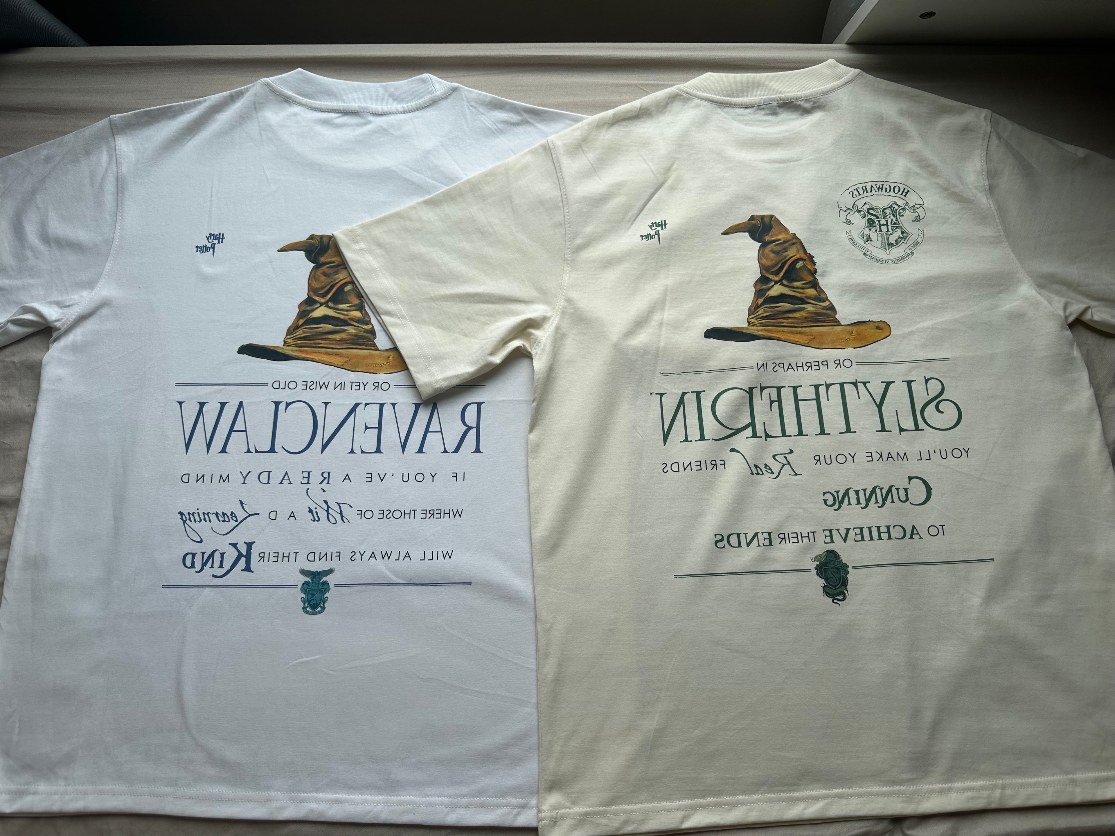 Magic School T-Shirt with Embroidered Four House Logos