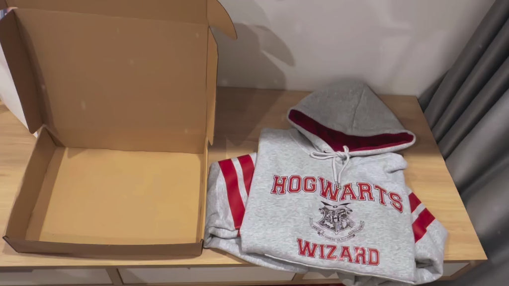 [ Freeship ] Magic Academy Typography Boxy Hoodie – Oversized Casual Style