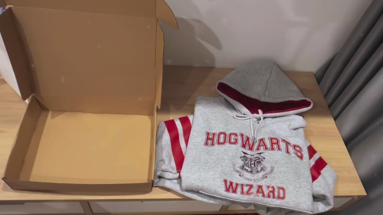 [ Freeship ] Magic Academy Typography Boxy Hoodie – Oversized Casual Style